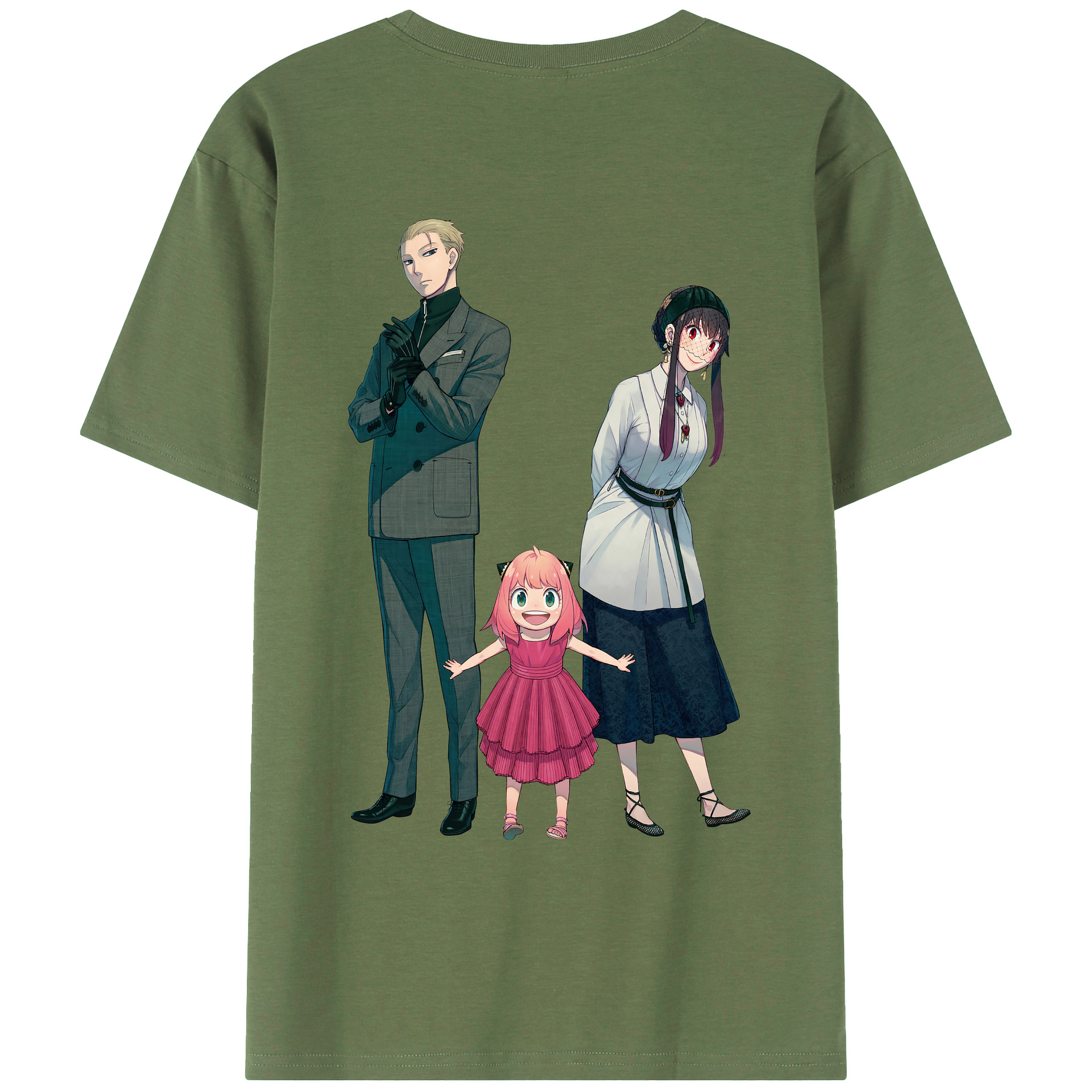（画像用） SPY×FAMILY间谍家家酒 綿100％ メンズ半袖Tシャツ（バックプリント） 通気性